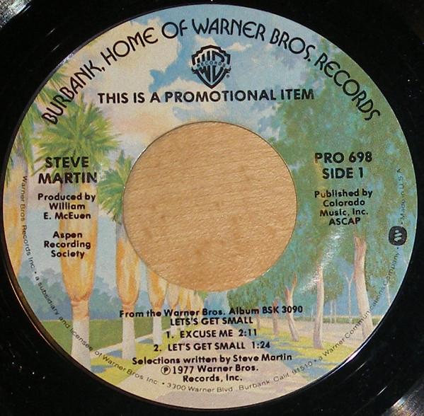 

7inch Record STEVE MARTIN 2 Lets Get Small PRO698PROMO Warner Bros. Re 1977 US Comedy Variety Show Used