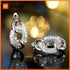 Huitan Statement Chain Linked Design Hoop Earrings for Women Inlaid Dazzling CZ Fashion Versatile Female Earrings Drop Shipping