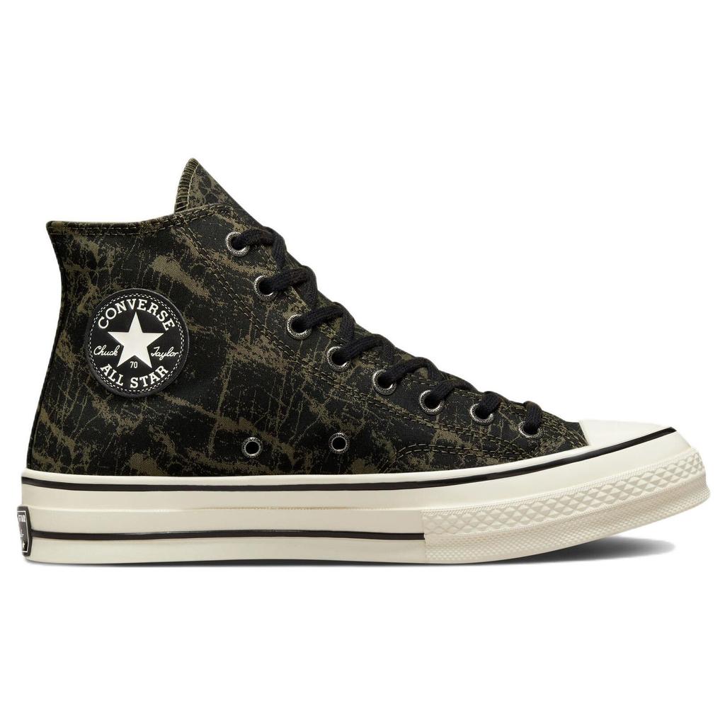 Converse Chuck Taylor All Star 1970s Rock Texture Jacquard Comfortable Versatile High-Top Canvas Shoes Unisex Sneakers Black Green A01405C
