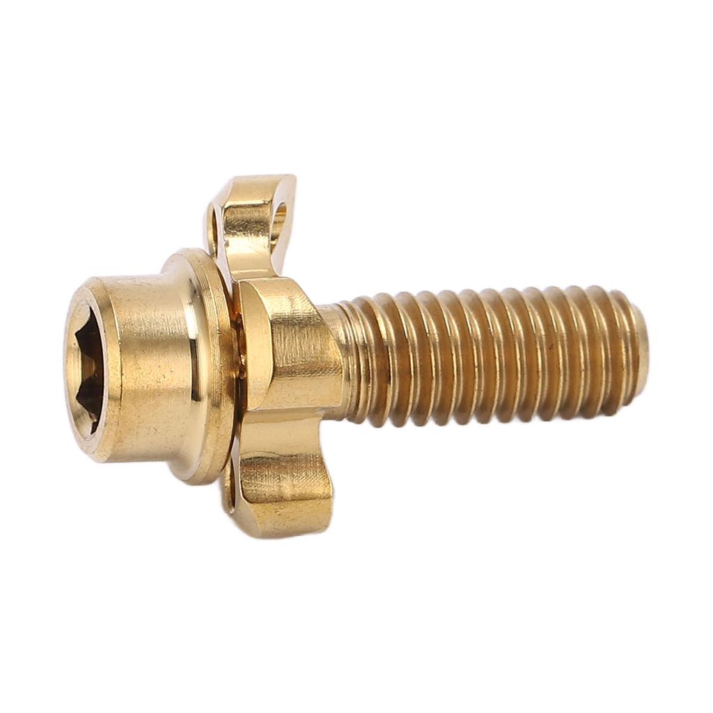 RISK Bike Front Derailleur Screw Gasket Kit Hollow Titanium Alloy Folding Bicycle Derailleur Screw Accessory Gold