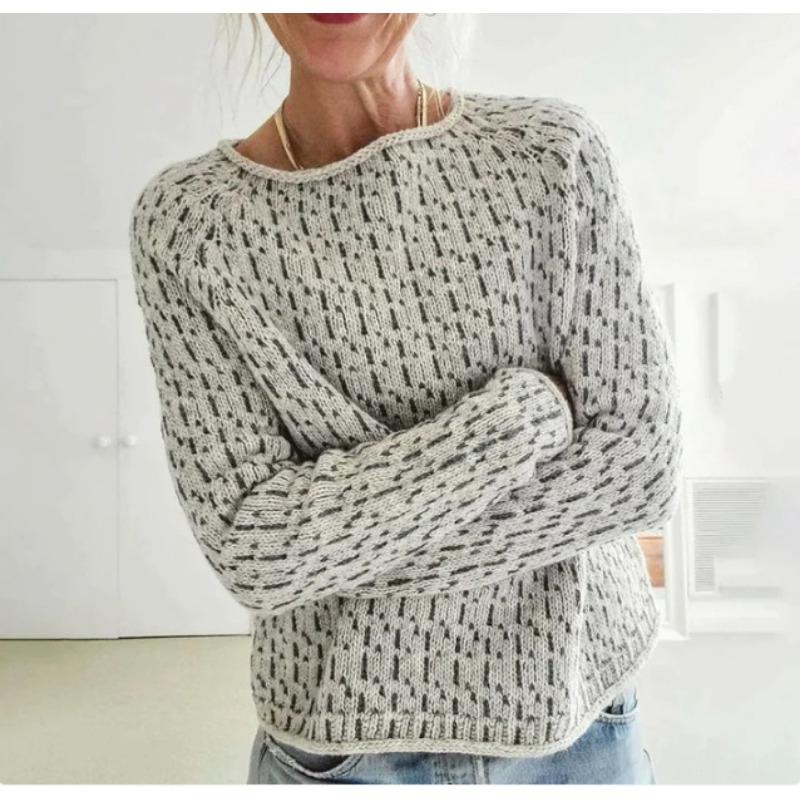 

JKASHDK женские модные повседневные цветные блоки с принтом осень-зима с длинным рукавом и круглым вырезом свободные свитера XXXL