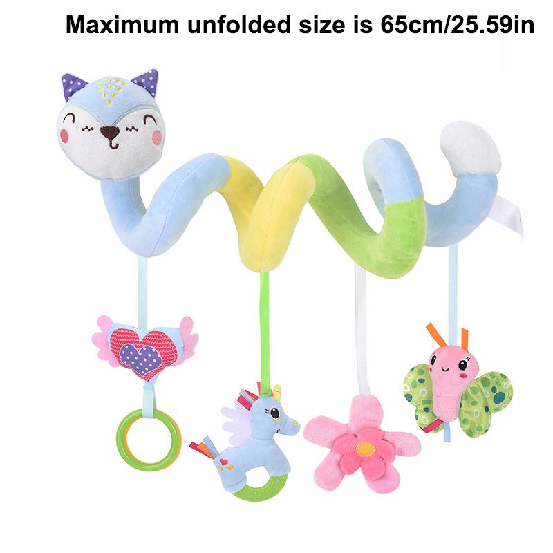 Plush Spiral Baby Toy for Stroller Crib Hanging Sensory Rattle Teether Interactive Newborn Comfort Early Learning Montessori