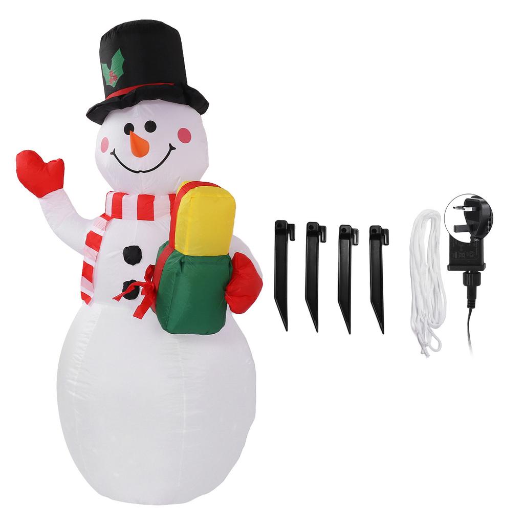1.5m Inflatable Christmas Snowman Colorful Light Windproof Rope Automatic Blow Up Snowman for