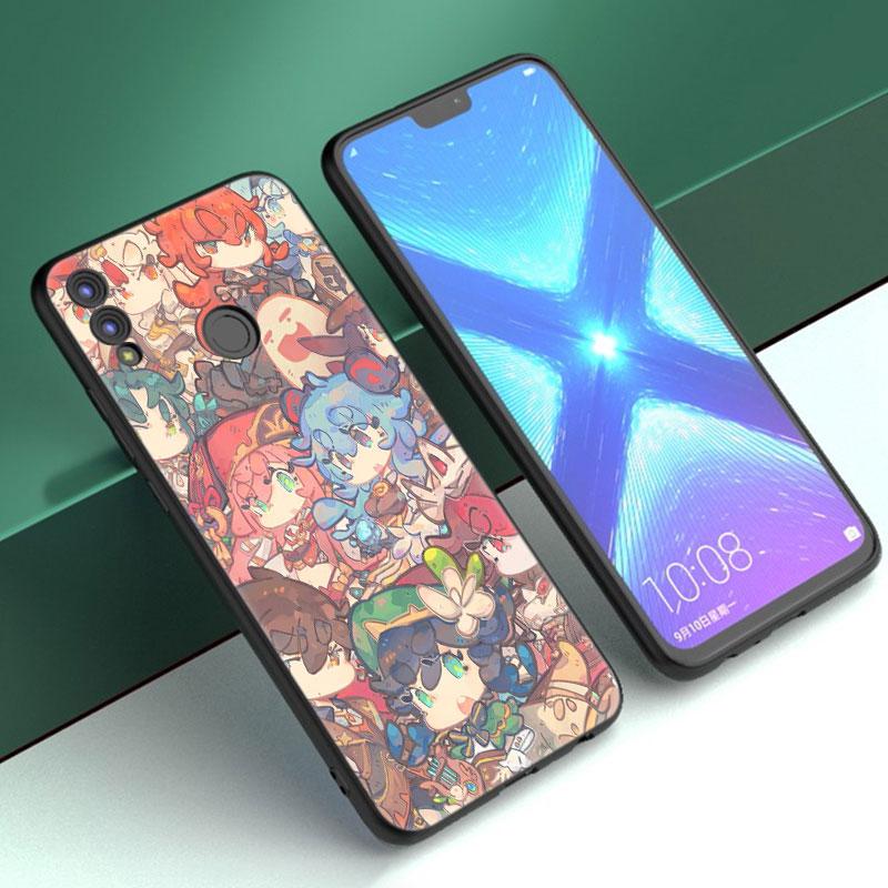 Genshin Impact Anime Case For Huawei Honor 10X Lite 7A 7S 8A 8S 8C 8X 9A 9C 10i 20i 30i 20S 20E 9X Pro 10 8 Lite Black Cover