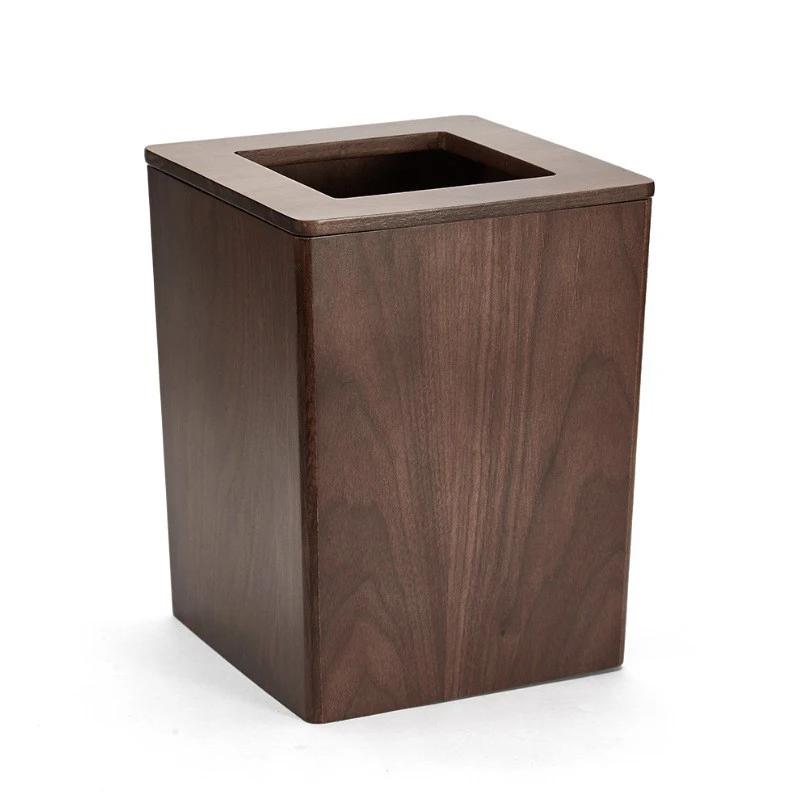 Nordic Wooden Waste Bins Bedroom Waste Bins Kitchen Cabinet and Storage Trash Can Large Waste Basket Trash Can Residue Processor