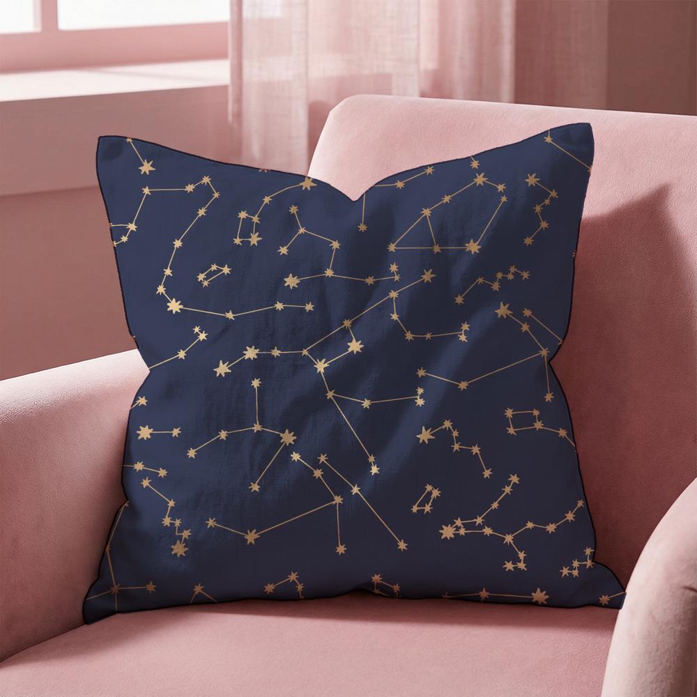 Constellation Pattern Cushion Cover MultiScene Pillow Cover for Home Car Reversible Soft Durable for Daily Use