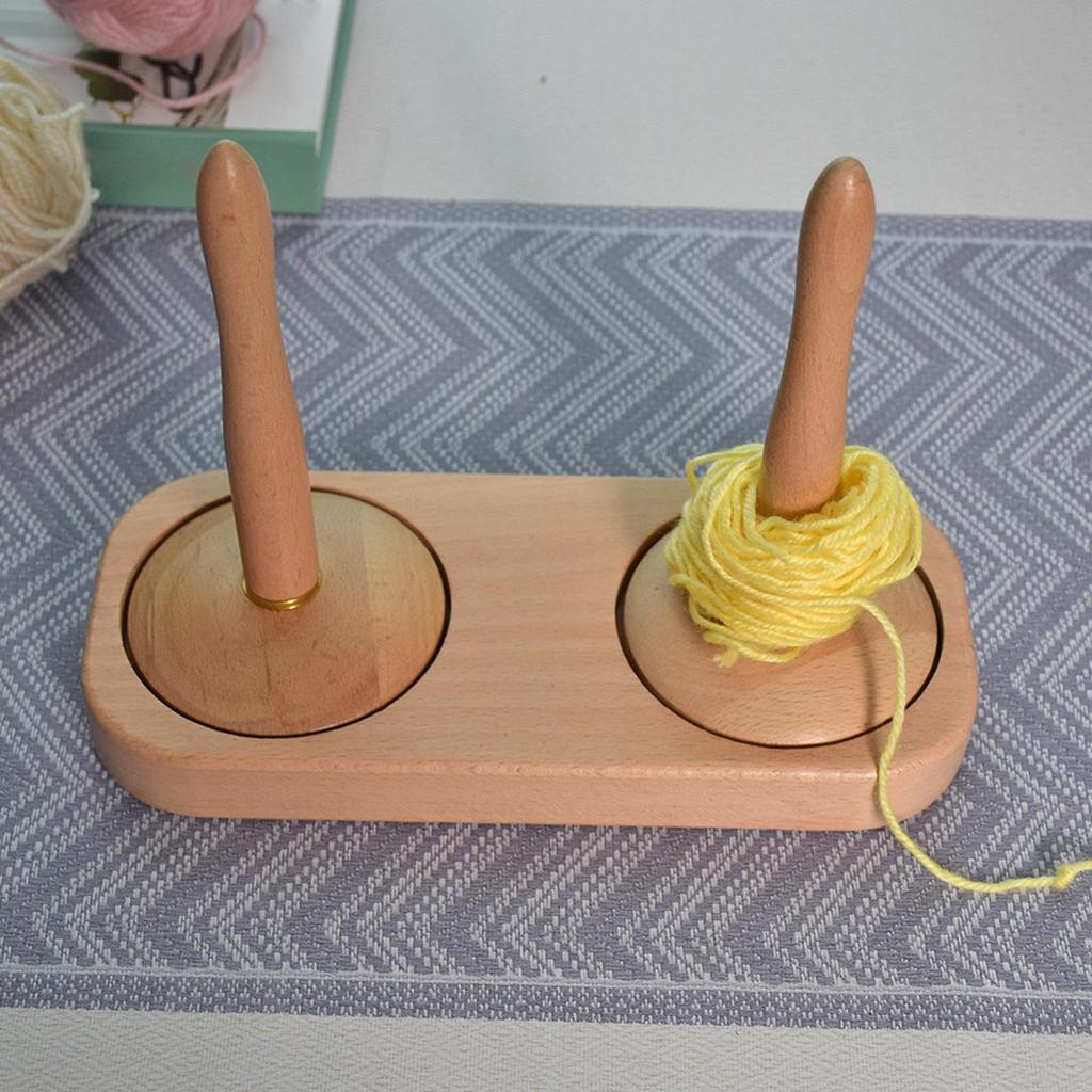 Wooden Crochet Yarn Holder Weaving Spinner Tool Yarn Distributor Yarn Rotator Wool Yarn Holder For Crochet Knitting