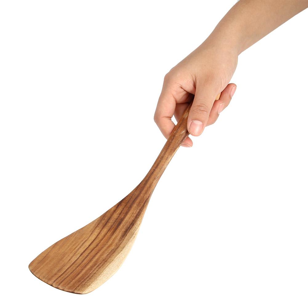 Natural Wooden Spatula Turner Fried Shovel Cooking Kitchen Utensils Shovel (31.5*7.5cm)