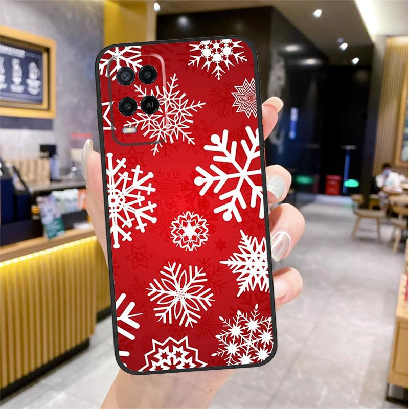Christmas Snowflakes Case For Oppo A96 A76 A16 A17 A18 A60 A80 A40 A38 A58 A78 A98 A94 A74 A54 A15 A57 A77 A5 Pro