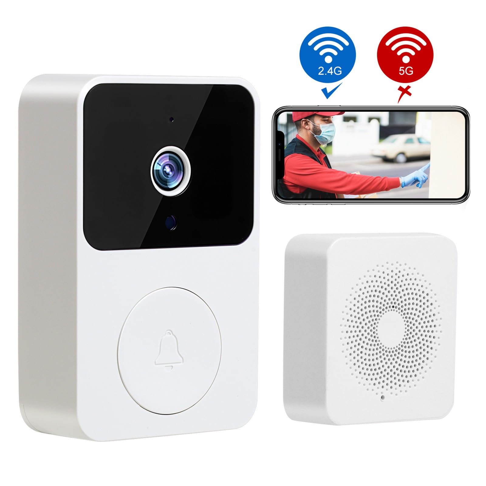

HD Wireless WiFi Visible Doorbell Camera Waterproof Video Door Bell Smart Outdoor Security Doorbell With Camera Vision Tools
