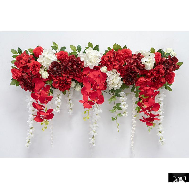 Golden Shower Flower Row Wedding Arch - Outdoor Wall Hanging Decoration