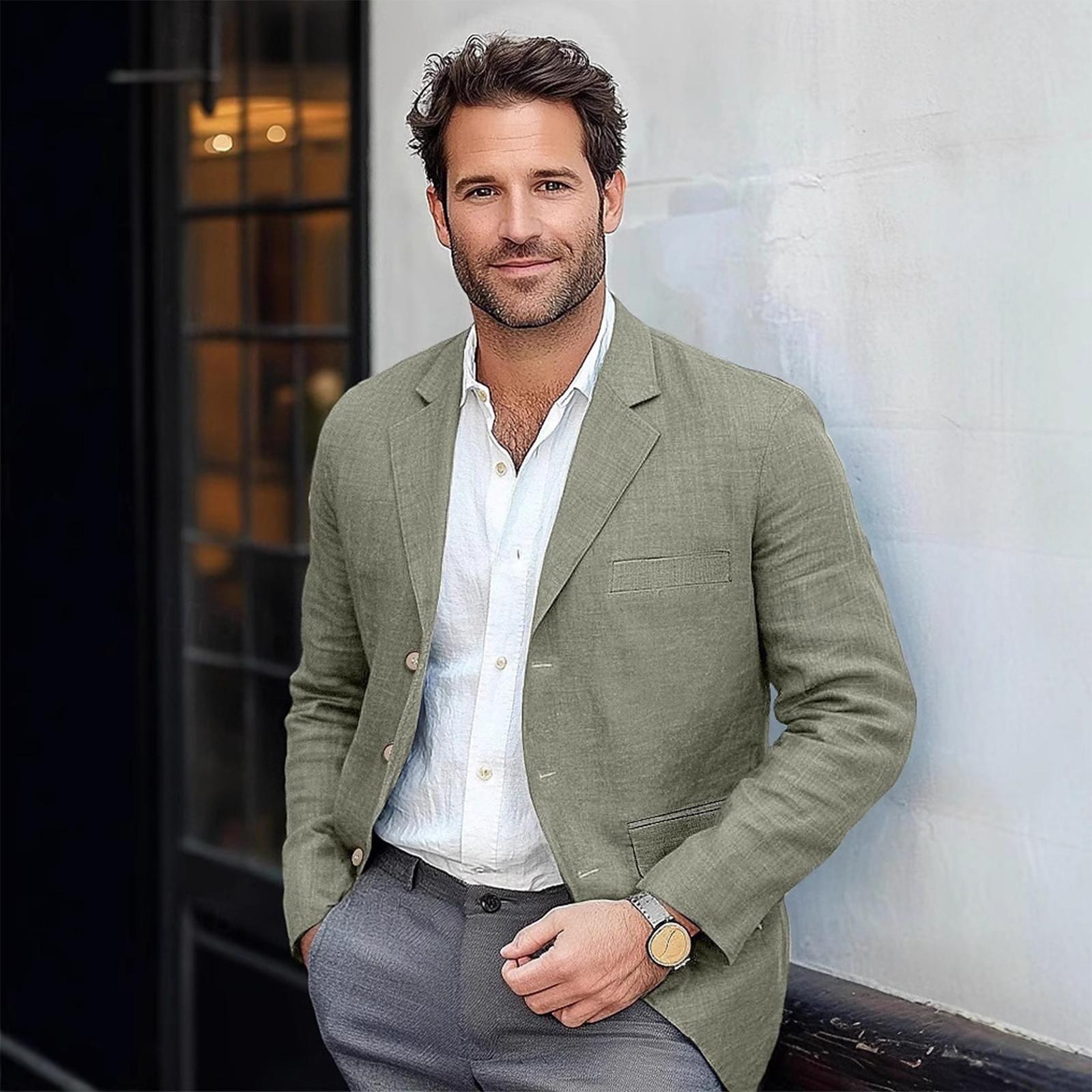 

Мужской однобортный британский модный повседневный пиджак молодежный костюм M светло-зеленый