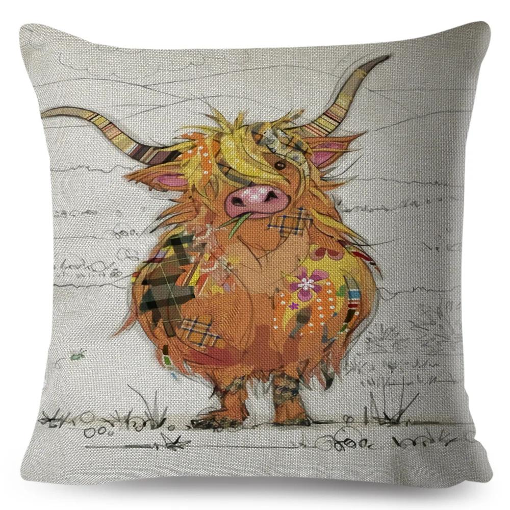 Nordic Style Cartoon Monkey Dog Cat Rabbit Cushion Cover Decor Children Drawing Animal Pillow Case for Sofa Home Car Pillowcase