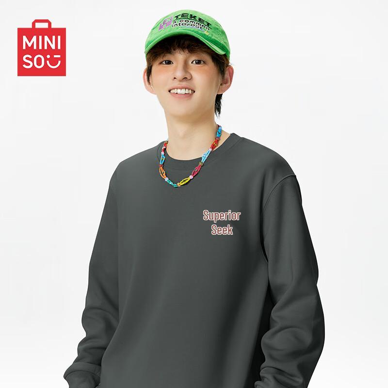 

MINISO Men s American Style Heavyweight Crewneck Sweatshirt 3XL