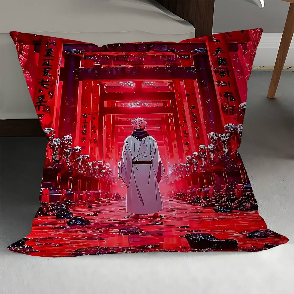 J-Jujutsu Kaisen Characters Yuji Pillow Gifts Home Office Furnishings Bedroom Sofa Car Cushion Cover Case 45x45cm