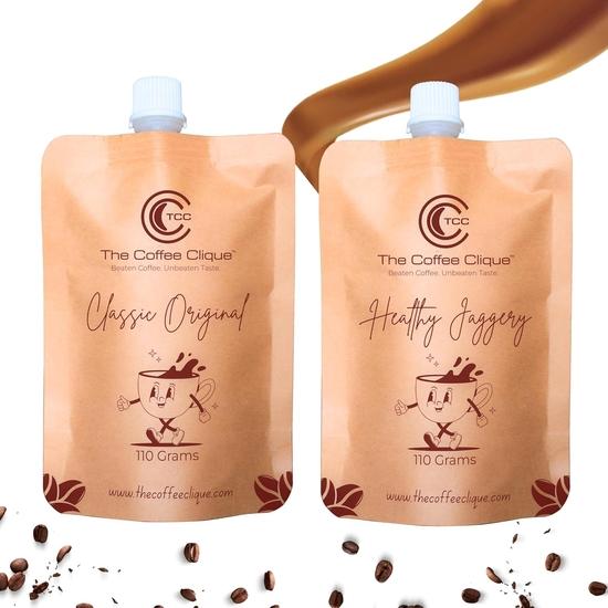 

The Coffee Clique | Классический Оригинальный + Здоровый Джаггери | Растворимый Кофе | Неароматизированная Взбитая Кофейная Паста | Капучино Как в Кафе Дома | 220 Граммов