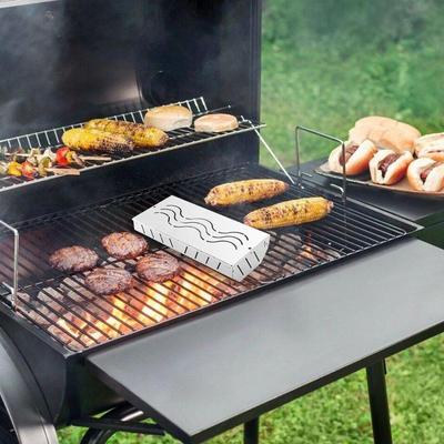 Barbecue Smoker Box 2x Heavy Duty Stainless Steel Grill Smoker Box Works With Wood Chips Smoked Barbecue Flavor Grilling