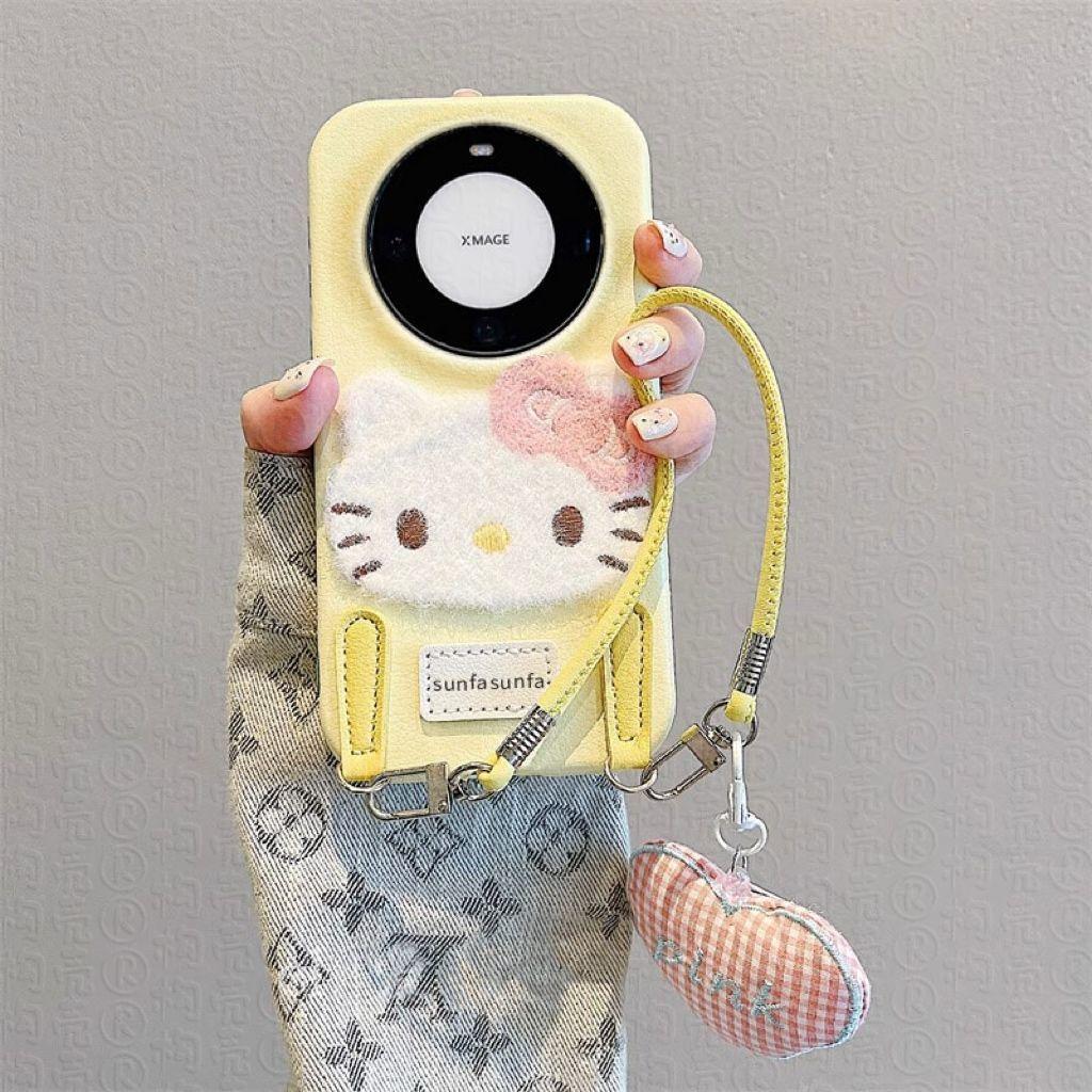 Plüsch KT Katze Apple 16 ProMax Handyhülle IPhone 15 Pro Neu 13 Frauen 12 Weiche Hülle 14 Armband XR