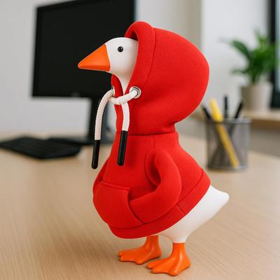 Desk Goose Hoodie 7-Inch Goose Statue Outfit Miniature Hoodie with Drawstring Clothes for Desktop Goose Table Decoration