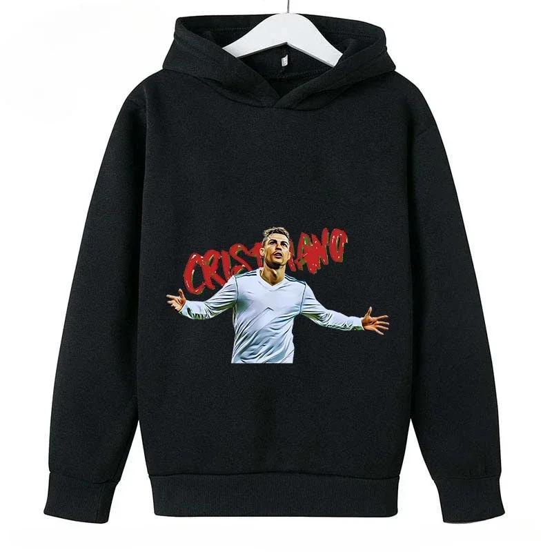Spring Autumn Casual Children's Hoodie Sports Sweatshirt for Boys and Girls Ronaldo Printed Fashion Kids Pullover Top