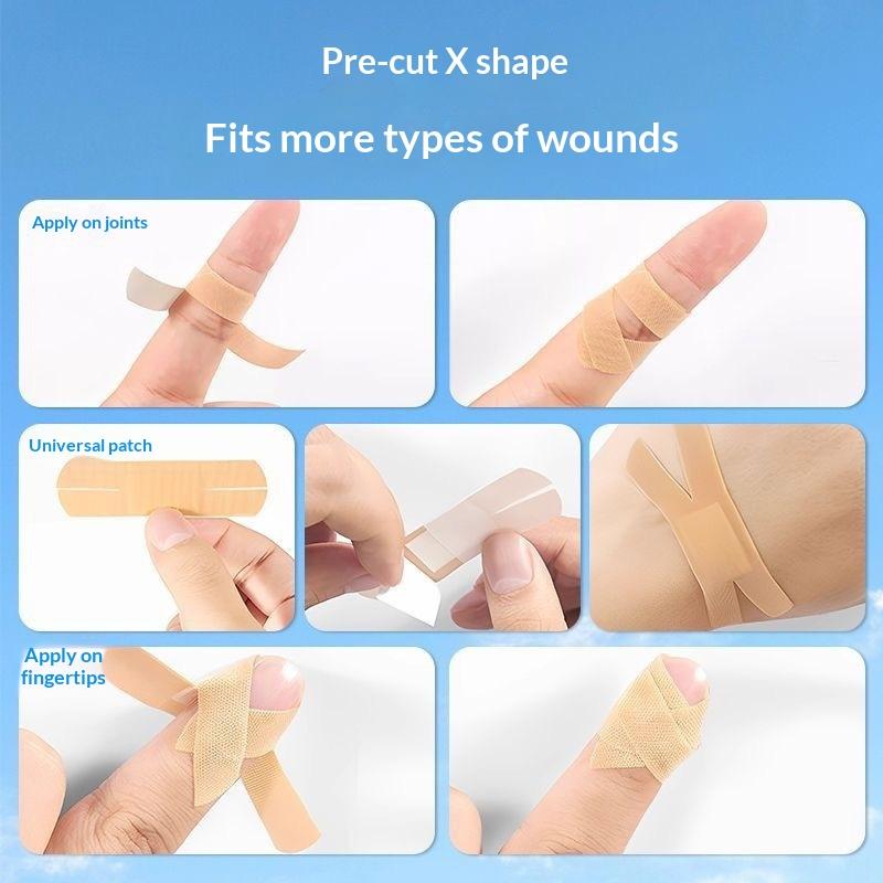 100Pcs High Elasticity Non-Woven Fabric Breathable Bandaid Bandage X-Shaped Protective Sticker First Aid Wound Dressing Tape