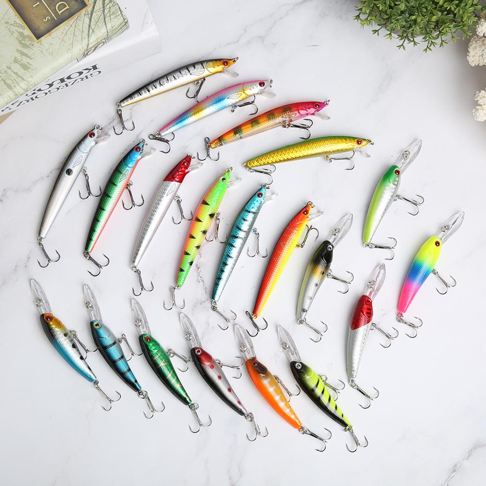 20pcs Plastic Fishing Lures Colorful Artificial Lifelike Fishing Baits Tackles
