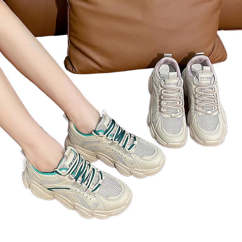 Women's Trendy Dad Shoes: Versatile, Thick-Soled, Height-Boosting, Casual Sports Sneakers for Spring and Autumn.