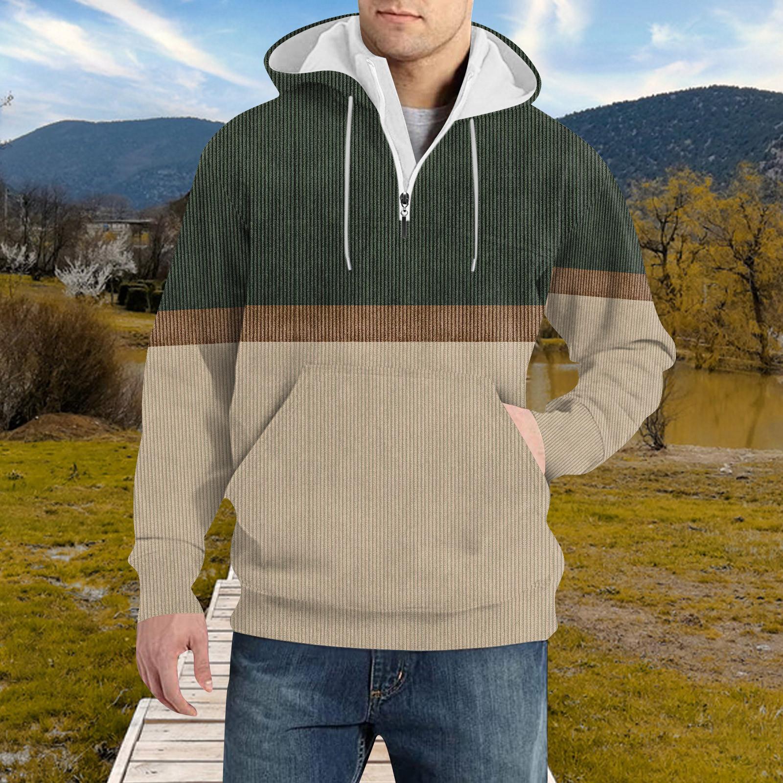 

Весенне-осенняя мужская толстовка с воротником-стойкой на открытом воздухе, повседневные свитера, топы M зелёный