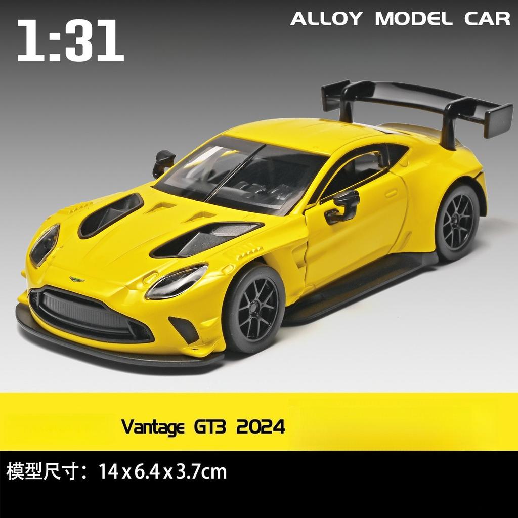 1:31 Vantage GT3 2025 Alloy Sports Car Model Diecasts Metal Toy Car Model Collection Sound Light Simulation Childrens Gifs