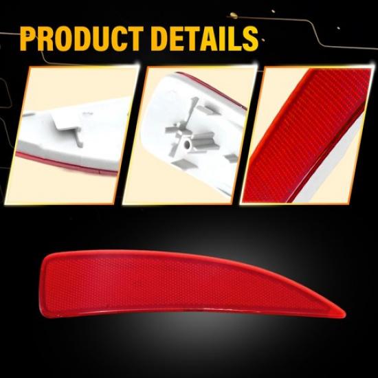 2PCS Left Right Rear Bumper Red Reflector For 2012-2014 Toyota Yaris 52164-52100