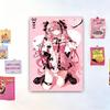 1Kawaii Pink Lolita Girl Tapestry Black Ribbon Anime Wall Hanging Aesthetic Room Decor For Bedroom Dorm Cutecore Room Decor