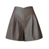 2025 Autumn/Winter Women's High-Waisted A-Line PU Leather Shorts & Slimming Straight-Leg Bootcut Pants