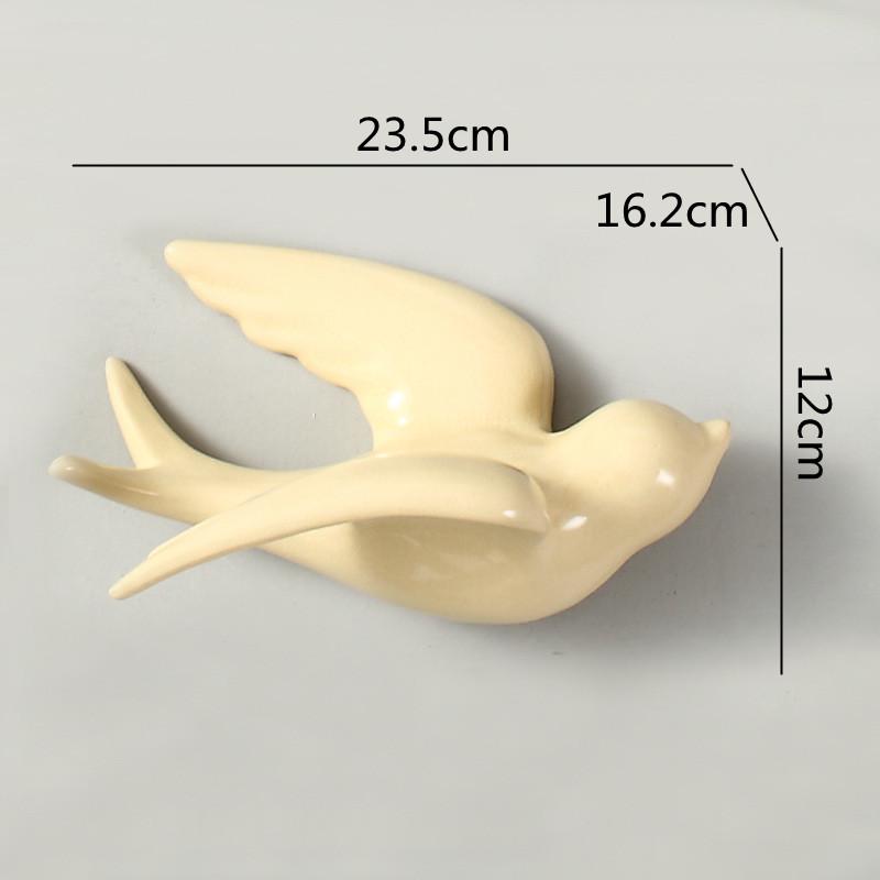 Keramikwandwandmontierte Vogel-Simulationstier-Ornamente Fliegender Vogel Hintergrundwandbehang Raumdekoration Zubehör