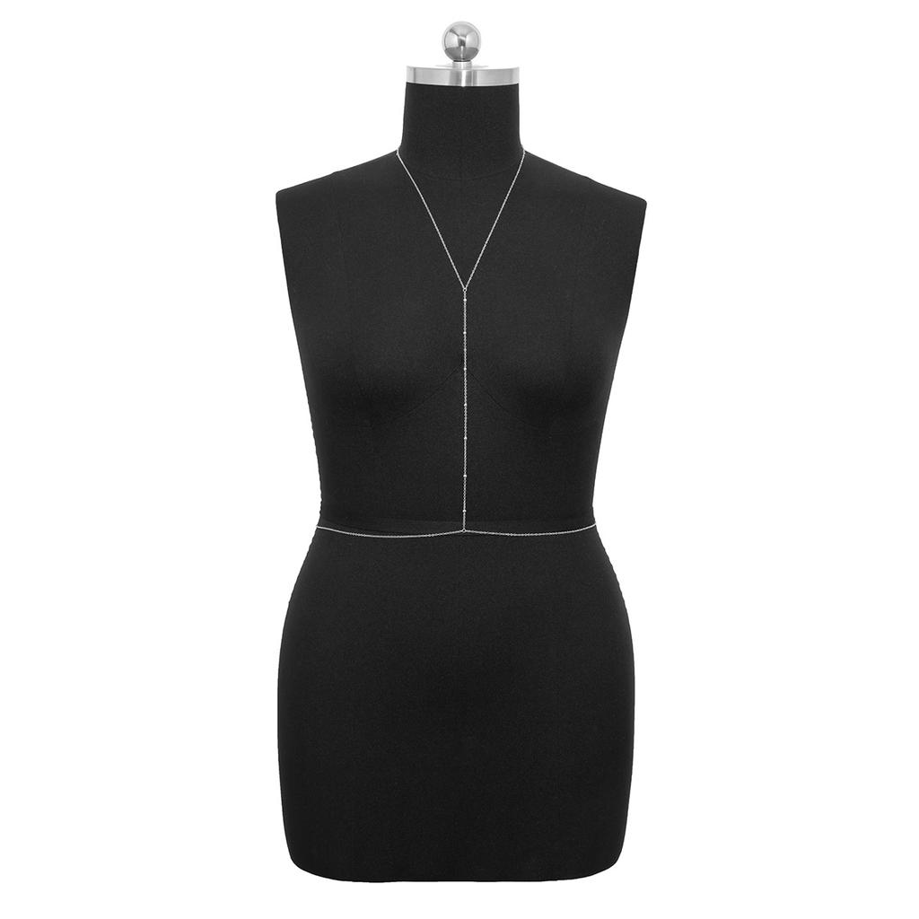 סגנון חופשה שרשרת ביקיני חוף שרשרת חזה פשוטה שרשרת גוף סקסית למועדון לילה עם צווארון