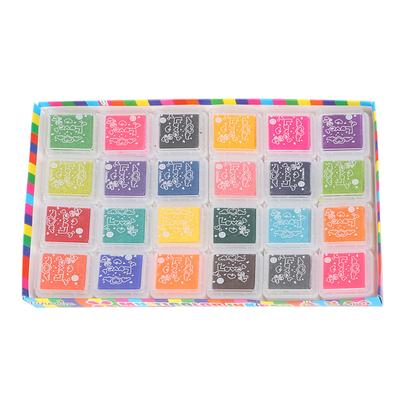 24 Colors DIY Cute Colorful Ink Pad Stamp Inkpad for Rubber Stamp Scrapbook Decoration