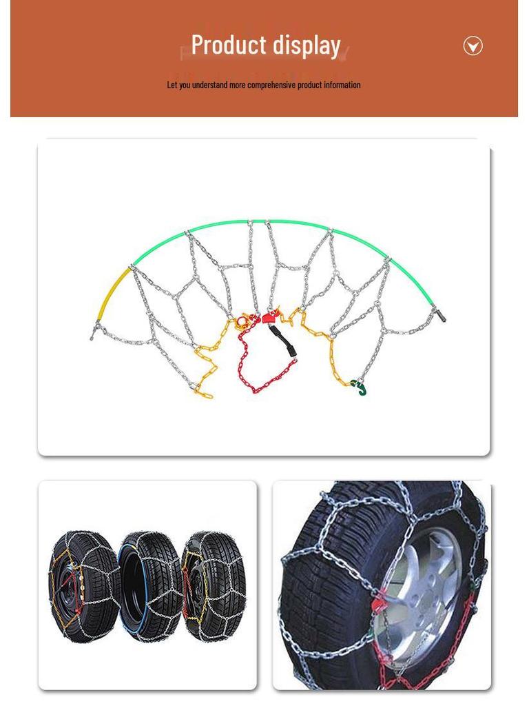 Winter Emergency Stainless Steel Anti-Skid Tire Chains for Cars, Trucks, and Vans