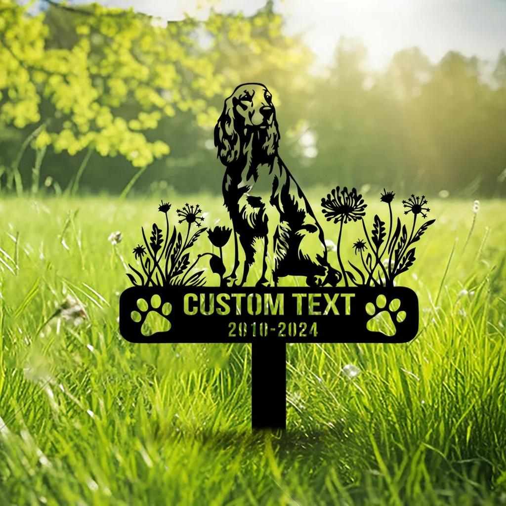 Unique Custom Metal Garden Art Dog Memorial Stake Personalized Pet Funeral Sign Outdoor Yard Decoration Irish Setter Lover