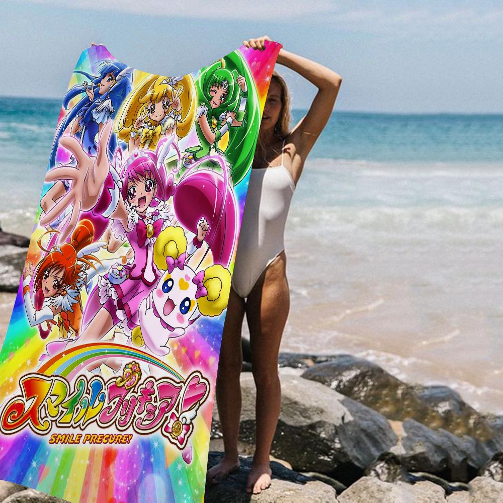 Smile Precure Niedliche Anime Große Mikrofaser Strandtücher Schnelltrocknendes Handtuch Sandstrandtücher Poolhandtuch Für Reisen Schwimmbad Yoga