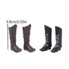 Doll Shoes Medieval Knight Boots Dolls Retro Style Miniature Boots With Gold Embroidery For Dolls Dress Up Accessories