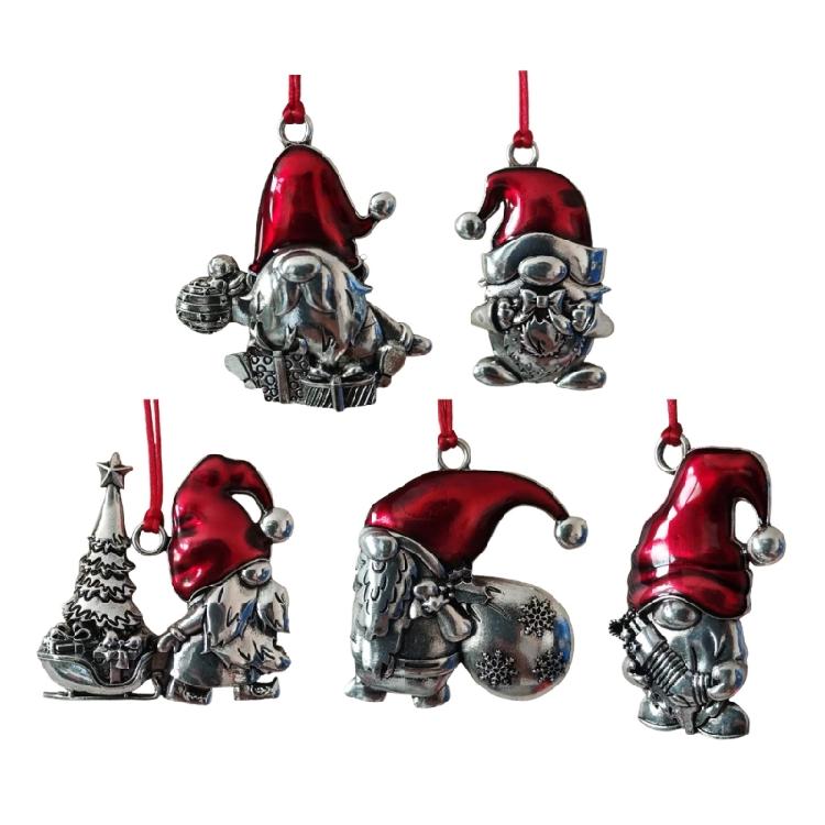 Christmas Tree Decoration Metal Dwarf Pendant Festival Tree Hanging Ornament for Mantels Table Living Room Bedroom