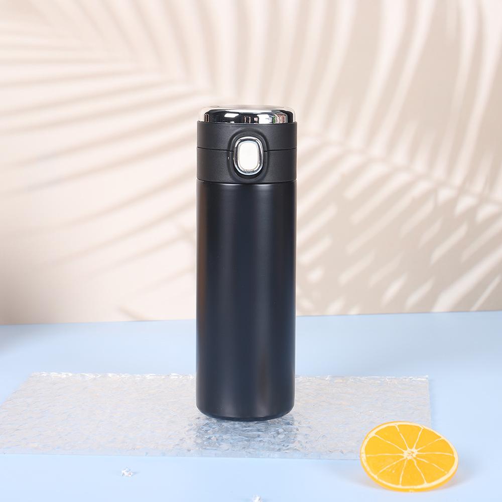 

304 Stainless Steel Bouncing Lid Pea Cup Mini Double-layer Vacuum Smart Vacuum Flask Gift Water Cup 320ML чорний