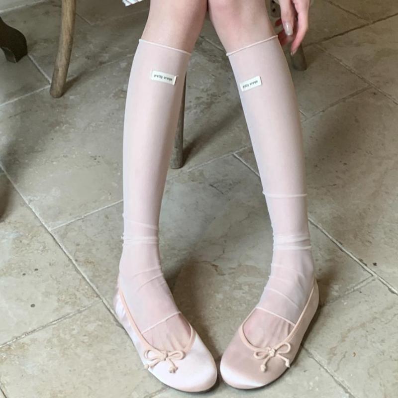 Mesh Leg Warmers Women Thin Summer Leg Cover Foot Stepping Calf Socks Stockings Sweet Girl Ballet Style Foot Cover Leg Warmers