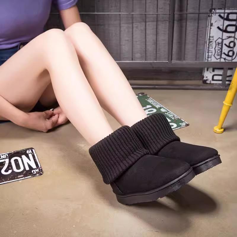 Schneestiefel Damen 2025 Winter neue Plateau Kurzstiefel wasserdicht und rutschfest Baumwollstiefel warm und gefüttert verdickt große Baumwollschuhe