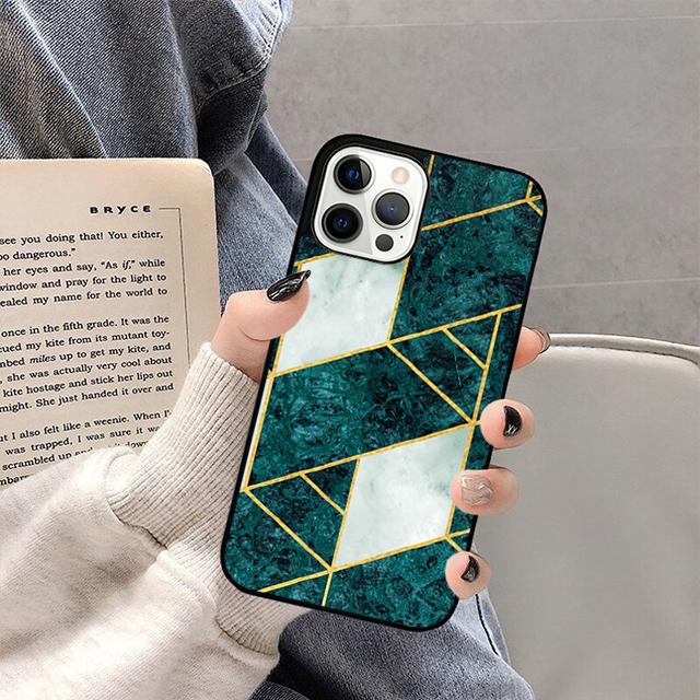 Marmor Geometrisches Handyhülle Für iPhone 17 Air Plus Max 15 14 13 12 Pro Max Hülle Schale