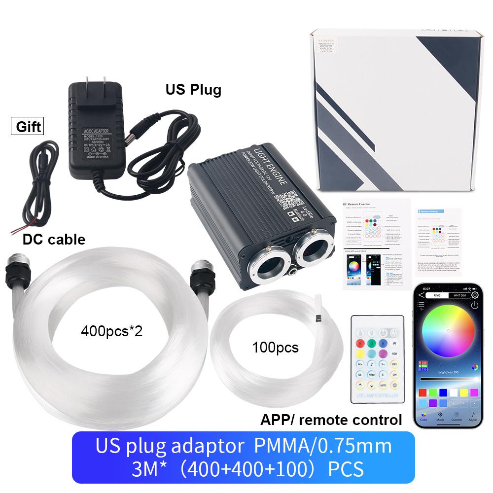 New 16W Car Starry Sky Light Interior Atmosphere Light Twinkle Starry RGB Stream Light Ceiling Car Home Decor RGBW Fiber Optic