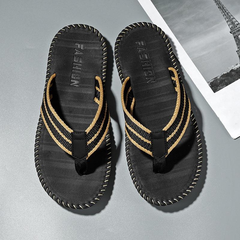Slippers Men's Ultra-light Rubber and Plastic Woven with Flip-flops Men's Explosive Slippers Soft and Comfortable Beach Cool Slippers
