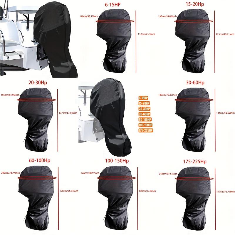 Engine Boat Cover PA Waterproof Rainproof Boat Cover, Yacht Boat Motor Cover, 420D Boat Cover 6-225HP, Simple and Portable