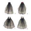 Dark Veil Flower Veils Head Covering Wedding Hair Accessories Black Wedding Veil Headscarf Mantilla Black Veil