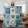 Valentine's Day Multicolor Floral Heart Puzzle Blanket Bed Covers A Traditional-style Bedspread Bedroom and Living Room Decor