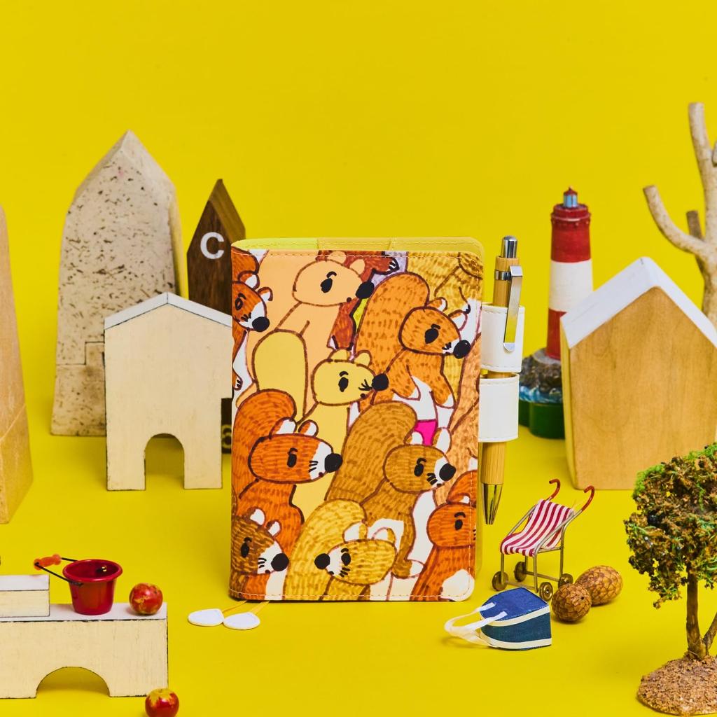 Hobonichi Techo Original Notebook Cover (A6) 100% ORANGE/Squirrels